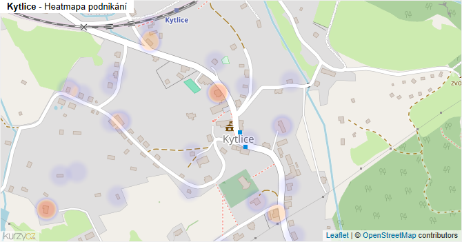 Kytlice - mapa podnikání