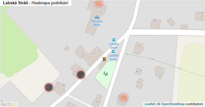 Labská Stráň - mapa podnikání