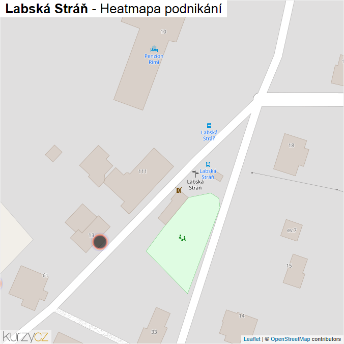 Mapa Labská Stráň - Firmy v obci.