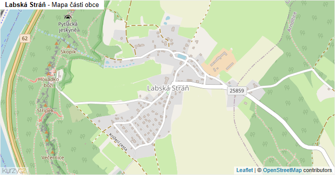 Labská Stráň - mapa části obce