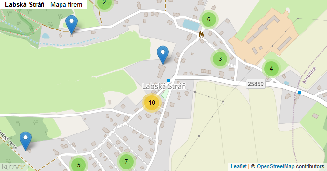 Labská Stráň - mapa firem