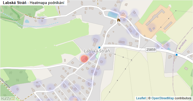 Labská Stráň - mapa podnikání