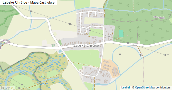 Labské Chrčice - mapa části obce