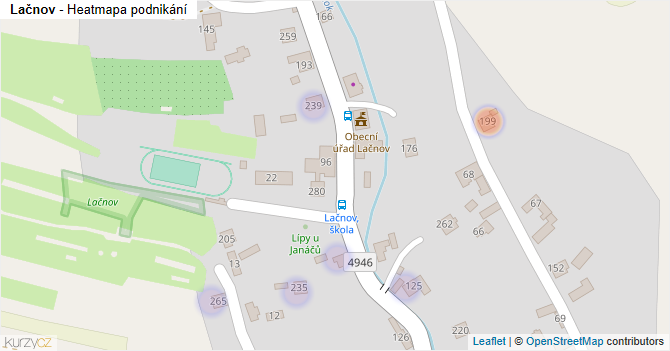Lačnov - mapa podnikání