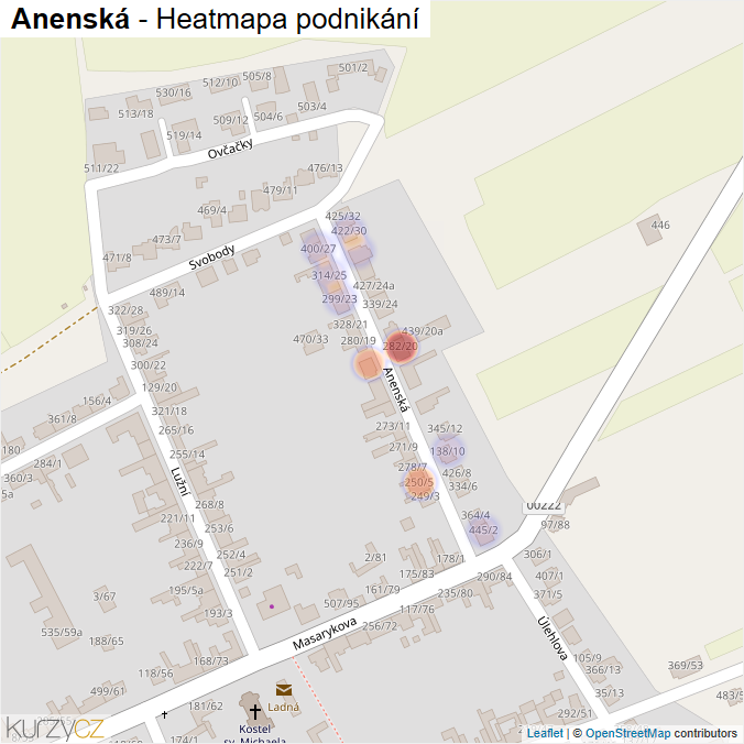 Mapa Anenská - Firmy v ulici.