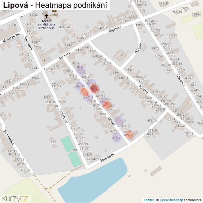 Mapa Lipová - Firmy v ulici.