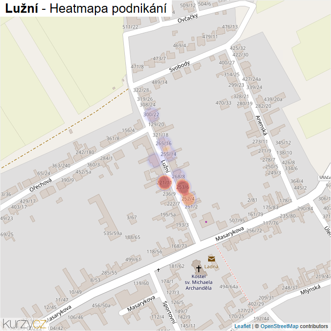 Mapa Lužní - Firmy v ulici.