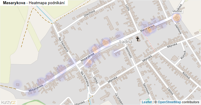 Masarykova - mapa podnikání