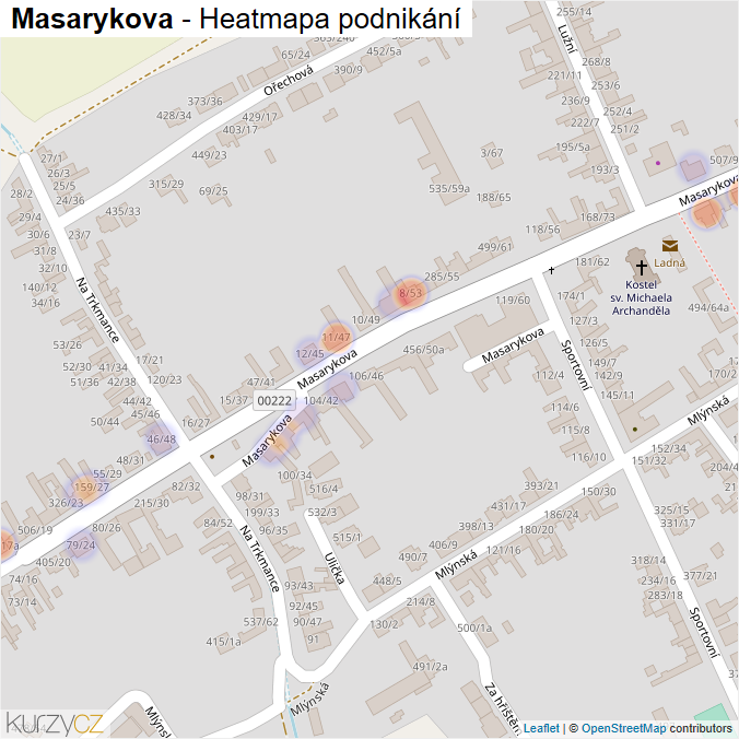 Mapa Masarykova - Firmy v ulici.