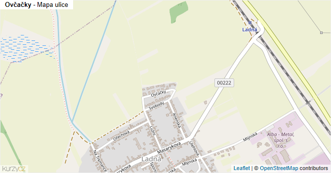 Ovčačky - mapa ulice