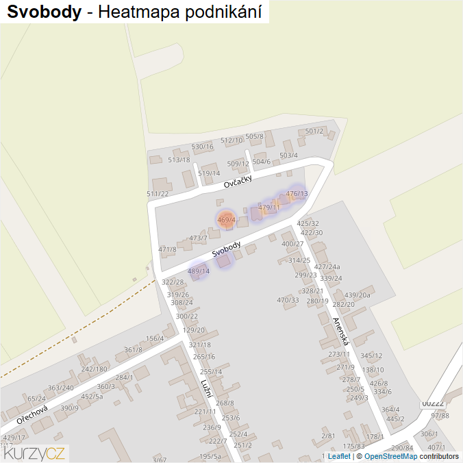 Mapa Svobody - Firmy v ulici.