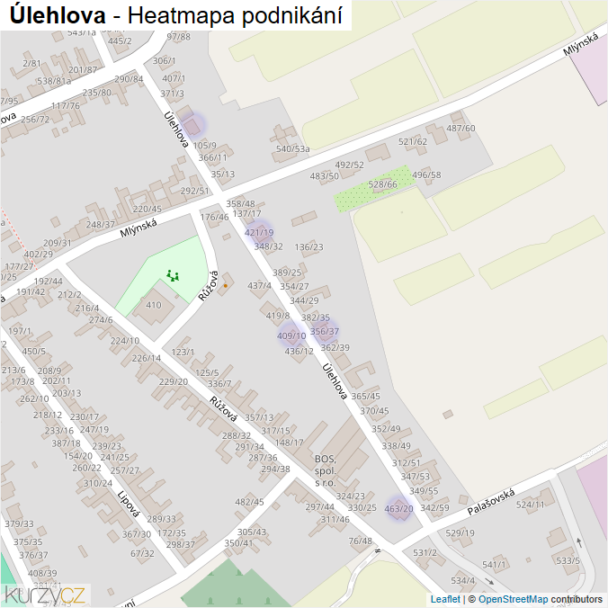 Mapa Úlehlova - Firmy v ulici.