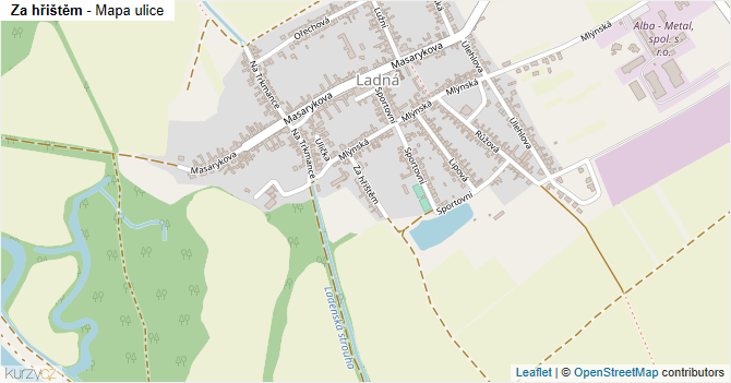 Za hřištěm - mapa ulice