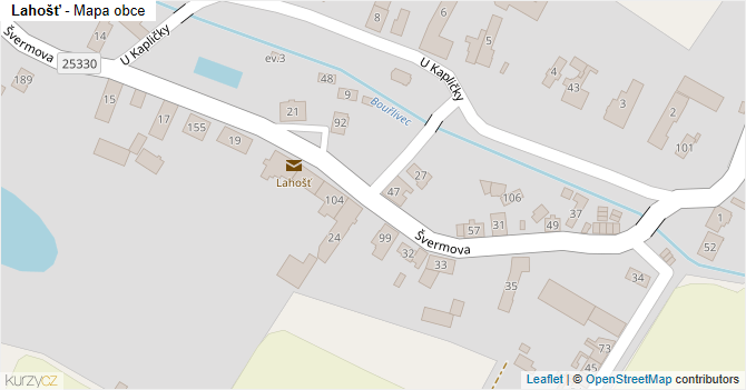 Lahošť - mapa obce