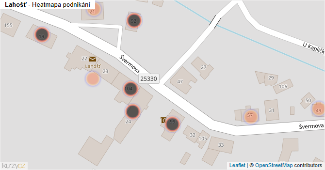 Lahošť - mapa podnikání