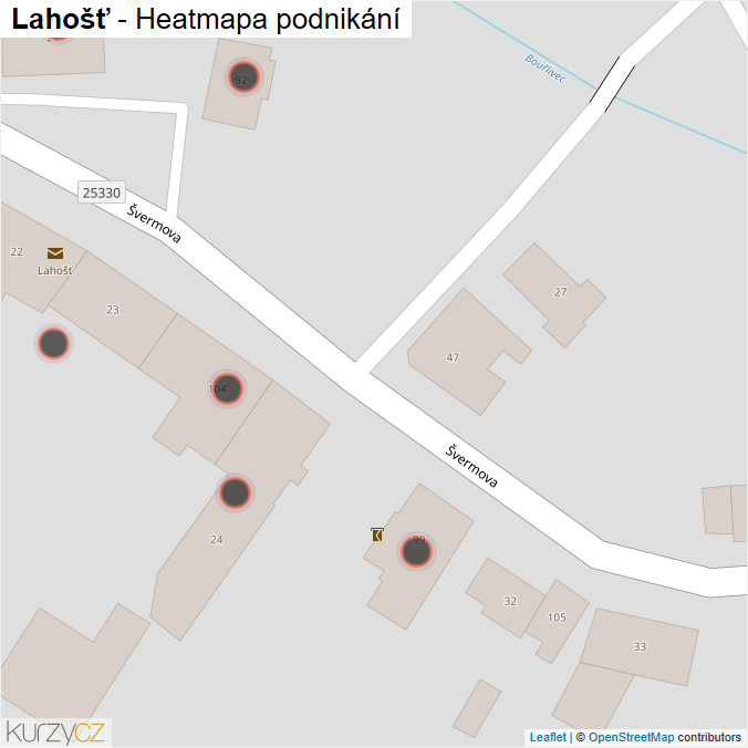 Mapa Lahošť - Firmy v obci.