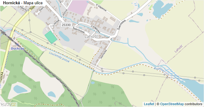 Hornická - mapa ulice