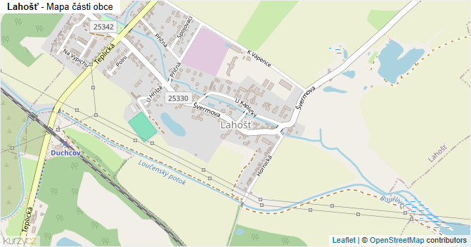 Lahošť - mapa části obce
