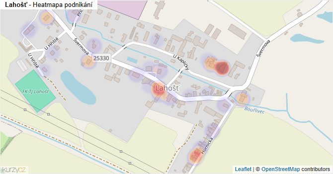 Lahošť - mapa podnikání
