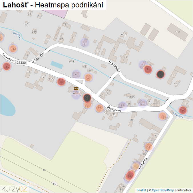 Mapa Lahošť - Firmy v části obce.