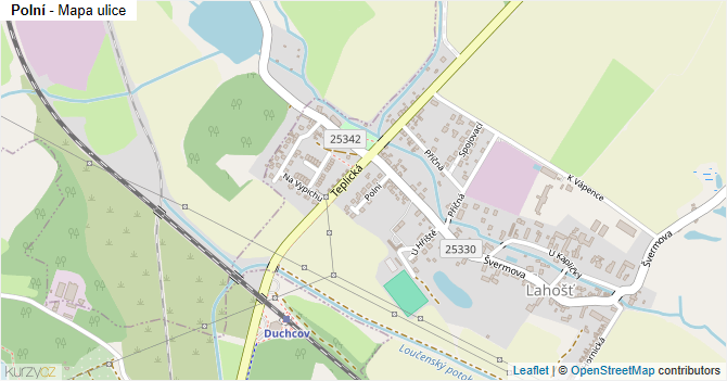 Polní - mapa ulice