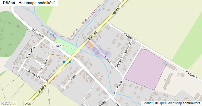 Příčná - mapa podnikání