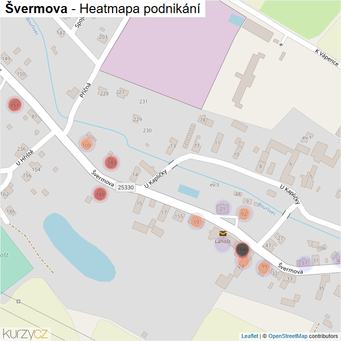 Mapa Švermova - Firmy v ulici.