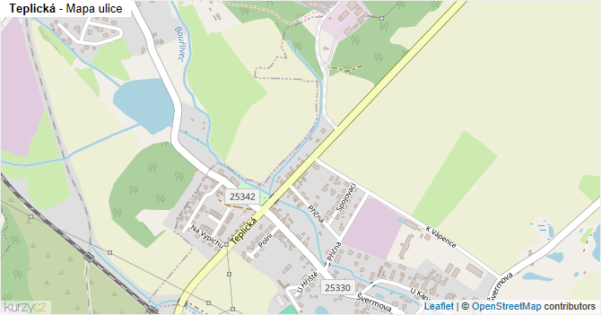 Teplická - mapa ulice