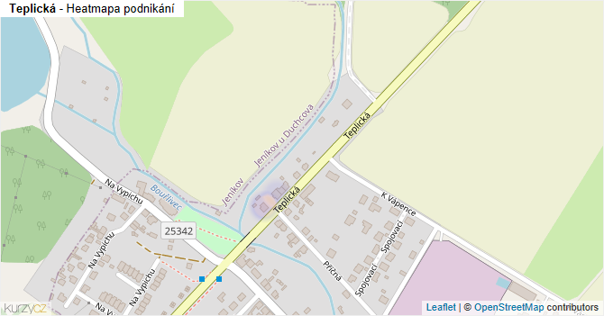Teplická - mapa podnikání