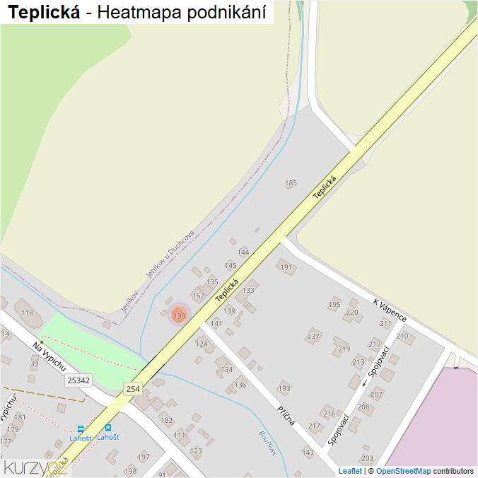 Mapa Teplická - Firmy v ulici.