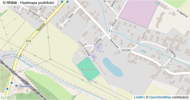 U Hřiště - mapa podnikání