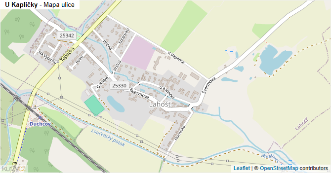 U Kapličky - mapa ulice