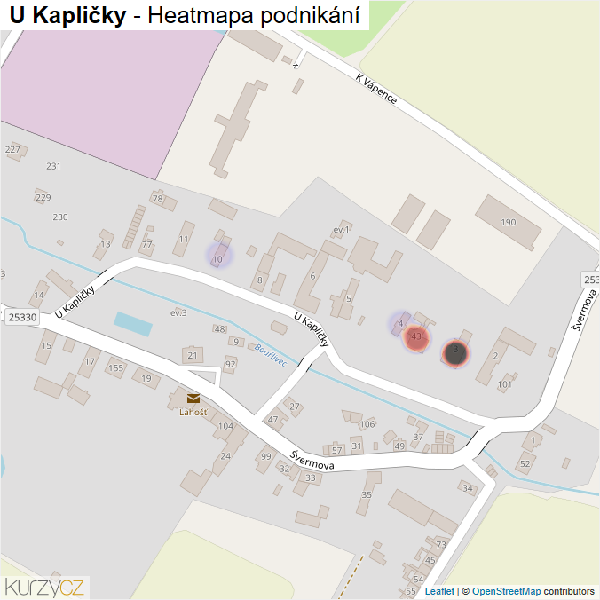 Mapa U Kapličky - Firmy v ulici.