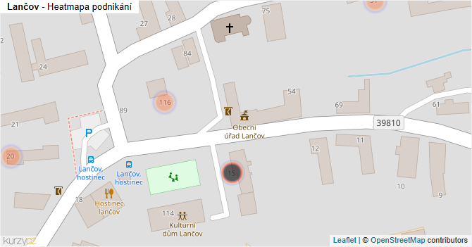 Lančov - mapa podnikání