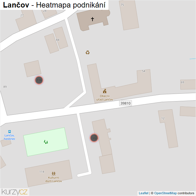 Mapa Lančov - Firmy v obci.