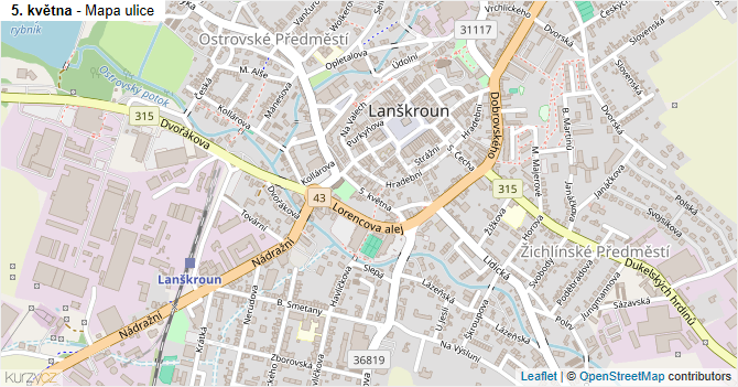 5. května - mapa ulice