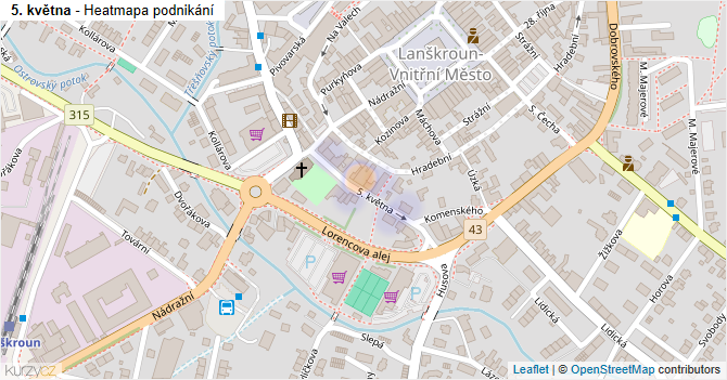 5. května - mapa podnikání