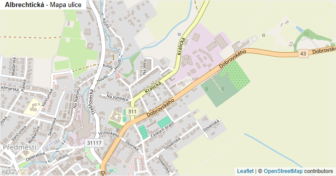 Albrechtická - mapa ulice