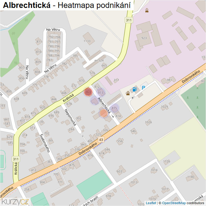 Mapa Albrechtická - Firmy v ulici.