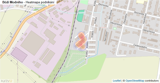 Bóži Modrého - mapa podnikání