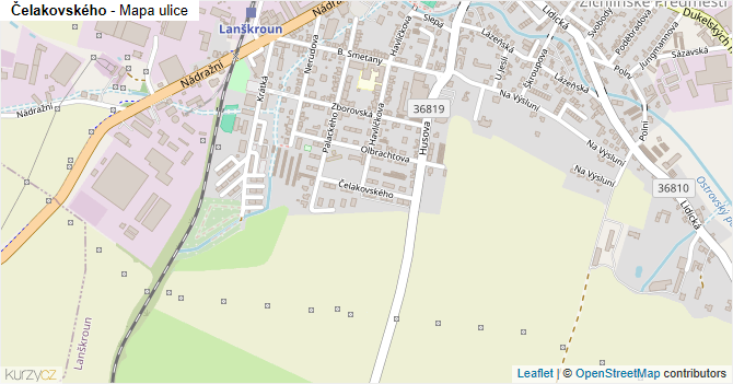 Čelakovského - mapa ulice