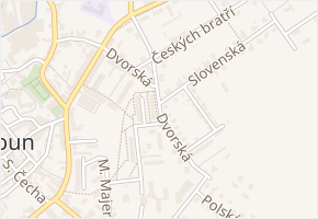 Dvorská v obci Lanškroun - mapa ulice