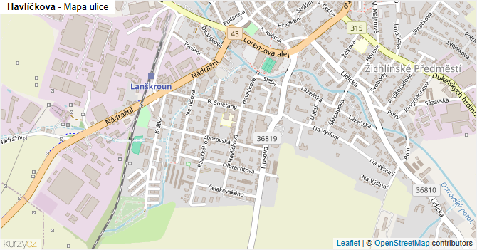 Havlíčkova - mapa ulice