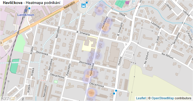 Havlíčkova - mapa podnikání