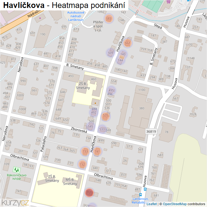 Mapa Havlíčkova - Firmy v ulici.