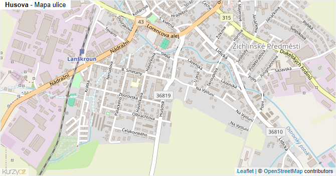 Husova - mapa ulice