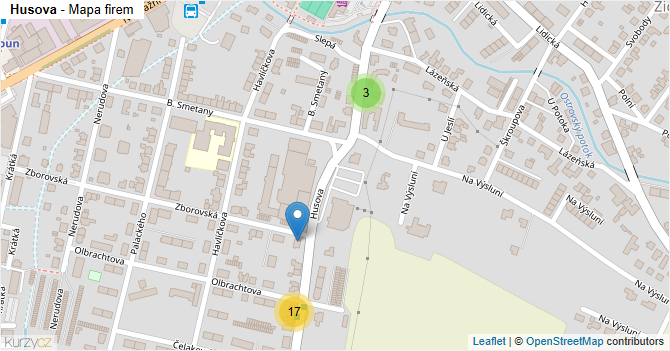 Husova - mapa firem
