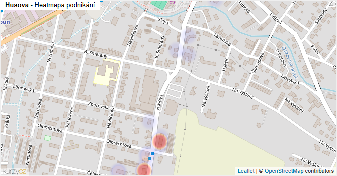 Husova - mapa podnikání