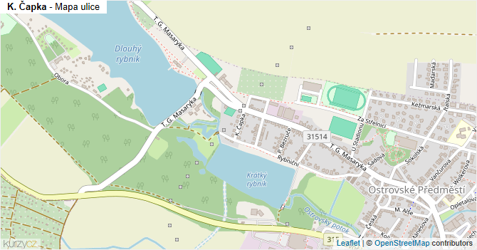 K. Čapka - mapa ulice
