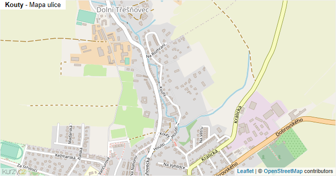 Kouty - mapa ulice
